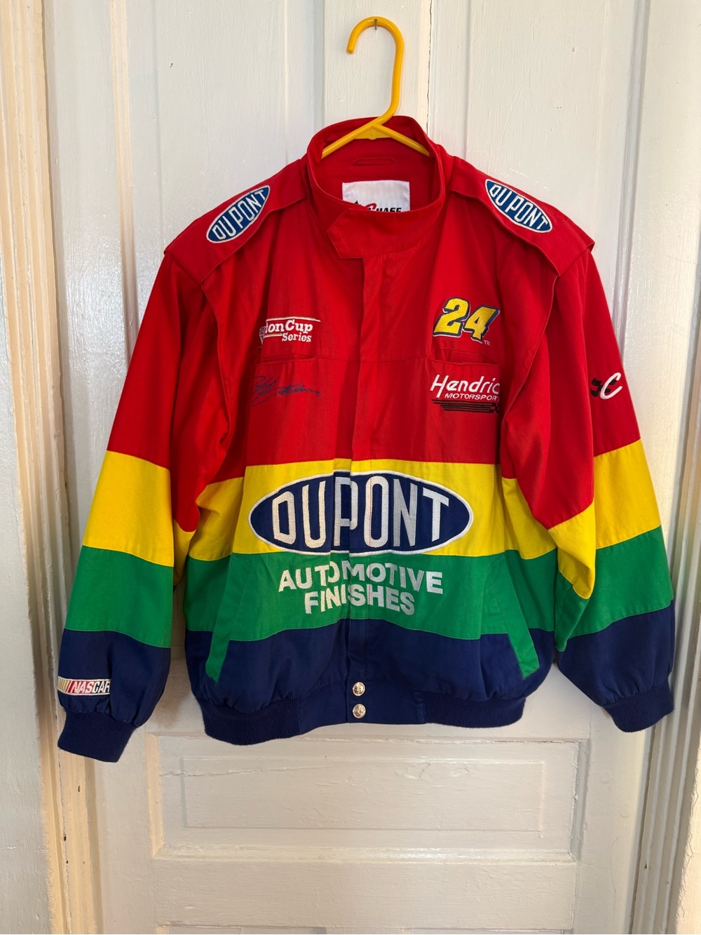 Vintage 90s Jeff Gordon #24 DuPont
Rainbow Warriors NASCAR Racing Jacket -Size M